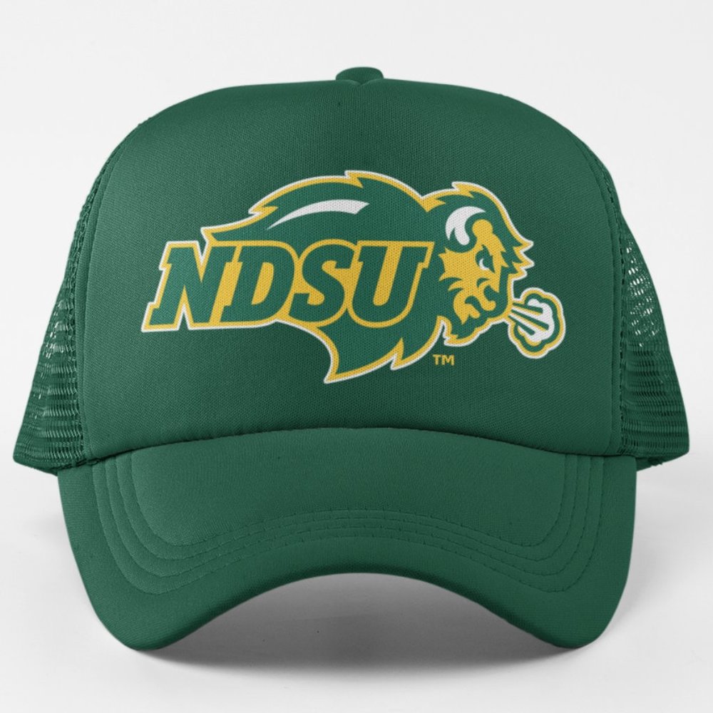 NEW North Dakota State Bison NDSU Foam Trucker Mesh Snapback Hat DARK GREEN